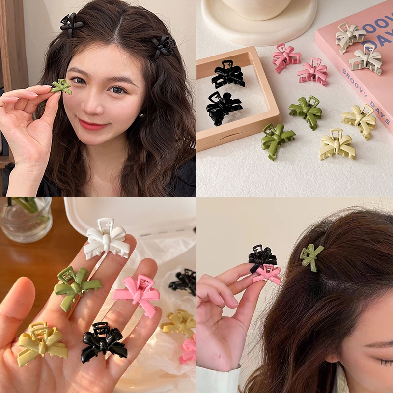 2 ชิ้น / เซต ใหม่ สีแคนดี้ โบว์ มินิ หั่น กิ๊บติดผม สาวหวาน หน้าม้า ครึ่งผูก โลหะ คว้า คลิปด้านข้าง เครื่องประดับผม