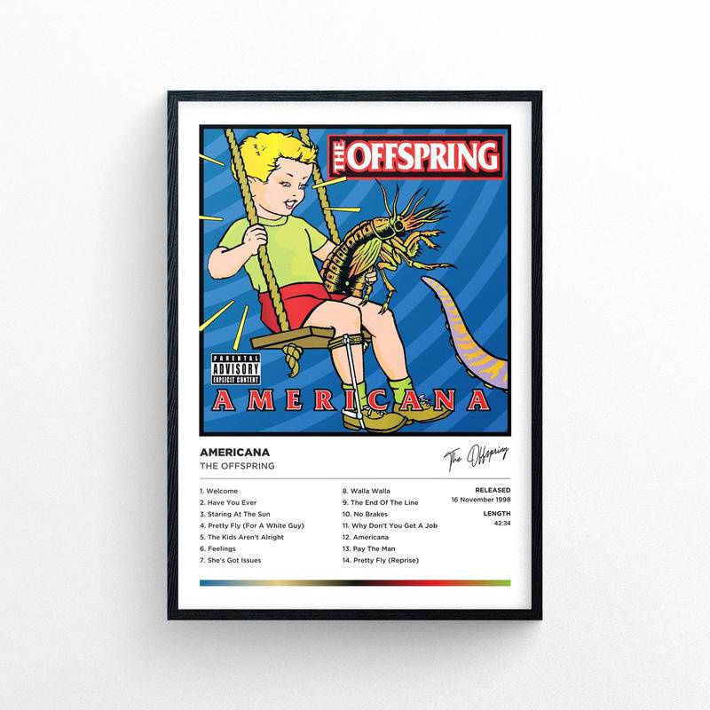 โปสเตอร์ พิมพ์ลาย The Offspring - Americana Unframed | สไตล์โพลารอยด์ | อัลบั้มเพลง ปกคลุมงานศิลปะ