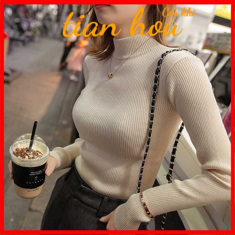 พร้อมส่ง ใหม่ เสื้อกันหนาวคอเต่า เข้ารูป สีดํา แฟชั่นฤดูใบไม้ร่วง และฤดูหนาว สําหรับผู้หญิง