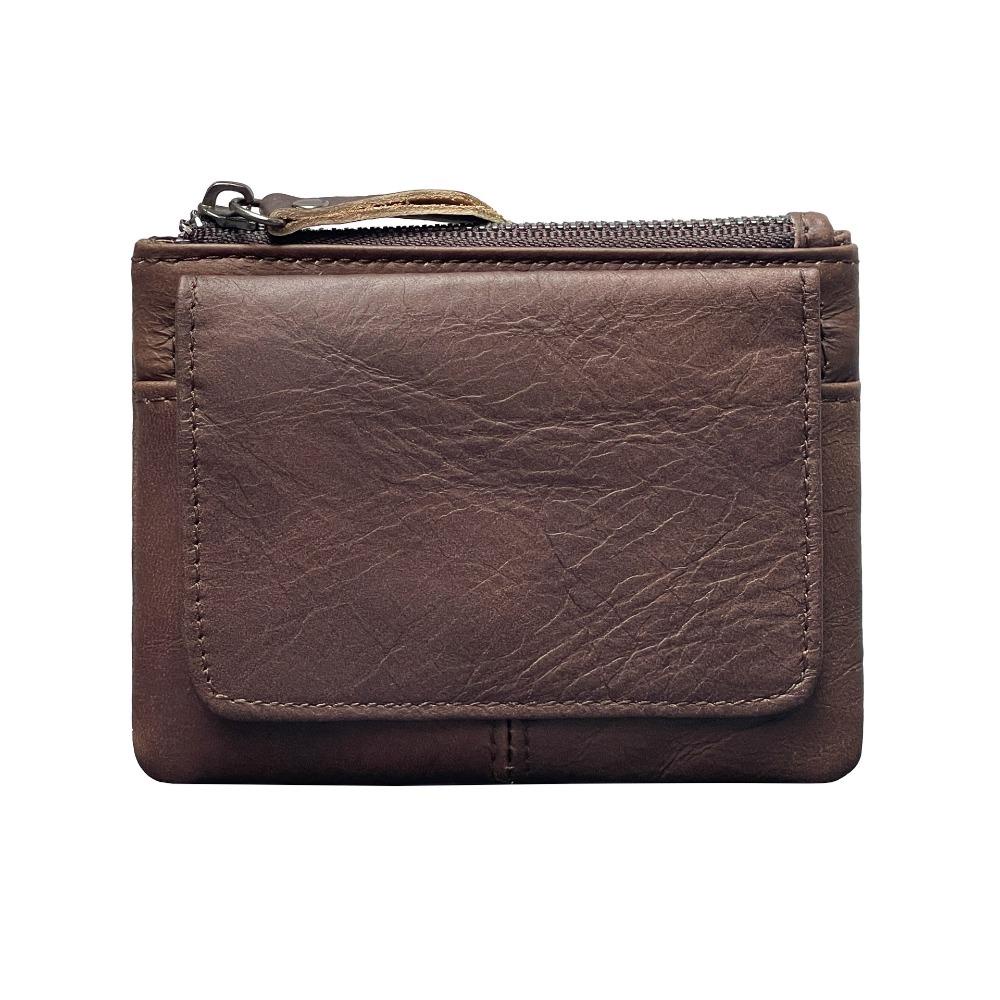 กระเป๋าใส่เหรียญ VOYAGER, Multi Card Seat Slim RFID Wallet, Minimalist Mini Real Leather Card Holder Men