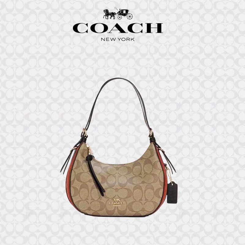 100% Authentic COACH Shoulder Bag Handbag Half Moon Bag 7257 6807 8163