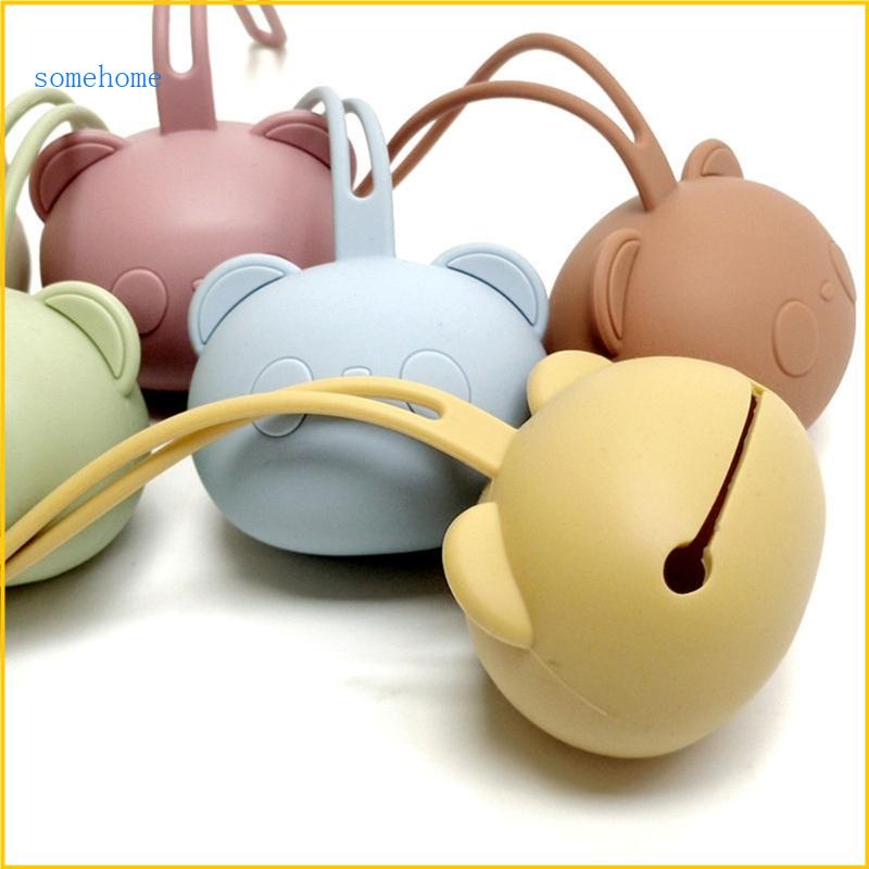 Some กระเป๋าใส่จุกนมหลอกเด็ก ซิลิโคน รูปหมีน่ารัก เกรดอาหาร แบบพกพา