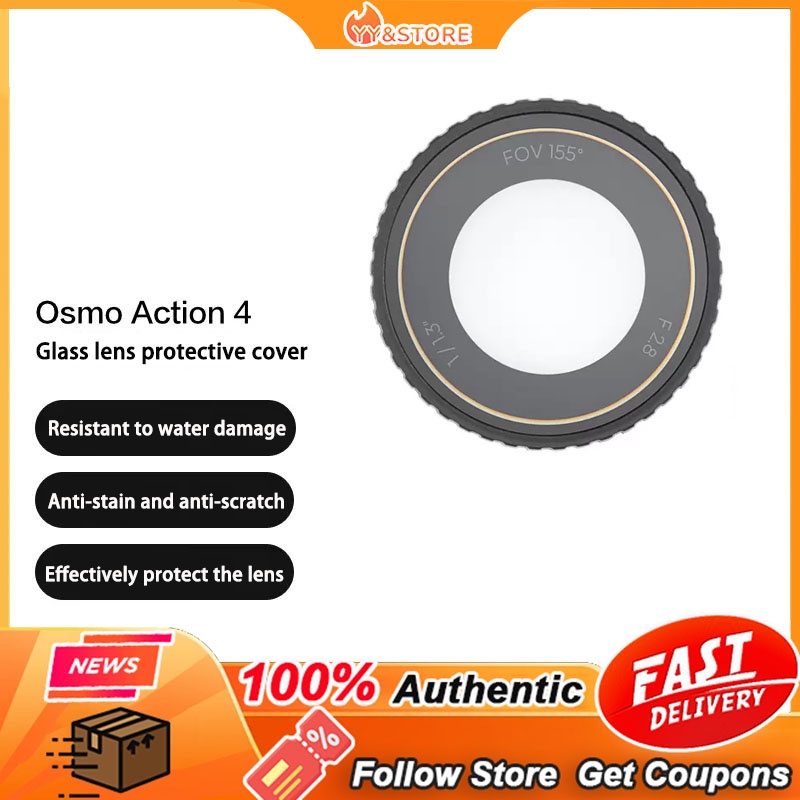 【ใหม่ ของแท้】ฝาครอบเลนส์กระจก อุปกรณ์เสริมกล้อง Osmo Action 4 Osmo Action 4
