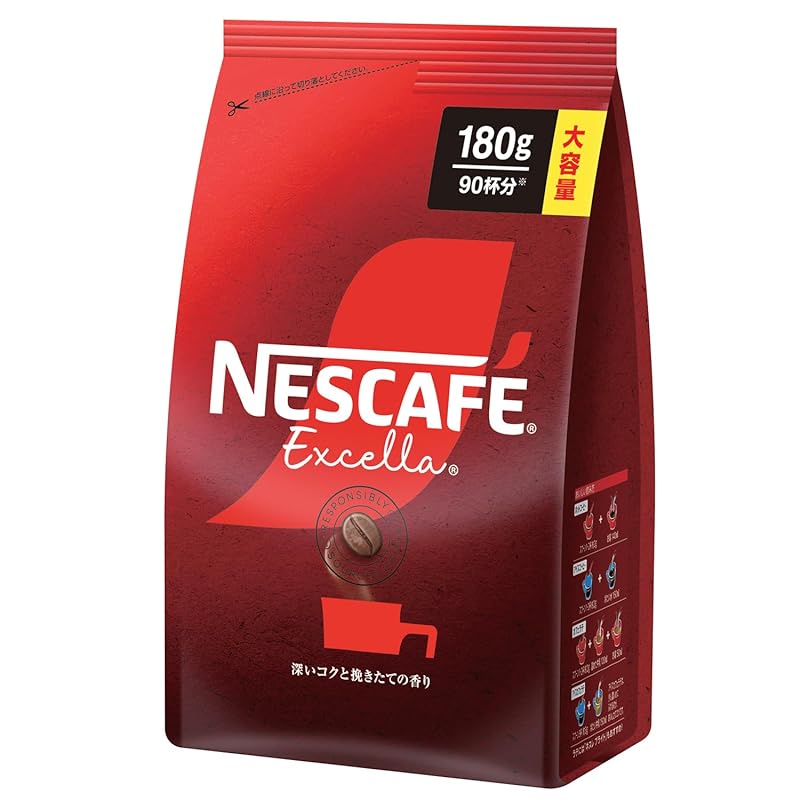 [ส่งตรงจากญี่ปุ่น]Nescafe Powder EXCELLA 180 กรัม [90 ถ้วย] [ถุง] [รีฟิล] [ละลายในนม] [Cafe au Lait
