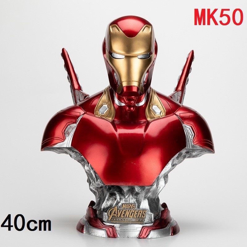 MK50 Illuminated รุ่นรูปปั้นหน้าอก GK รูปเครื่องประดับ Iron Man Marvel รูปสไตล์อเมริกันส่องสว่าง 40 - รูปที่ 2