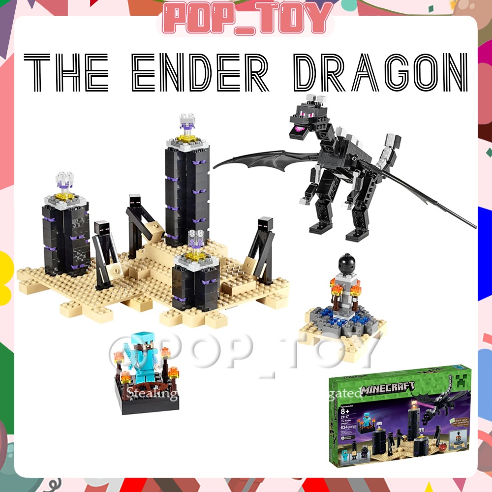 【Minecraft Series】MOC มังกรเอนเดอร์ Minecraft 21117การสร้างบล็อกรุ่นลึกลับหลายฉากเด็กของเล่นเด็กของขวัญ