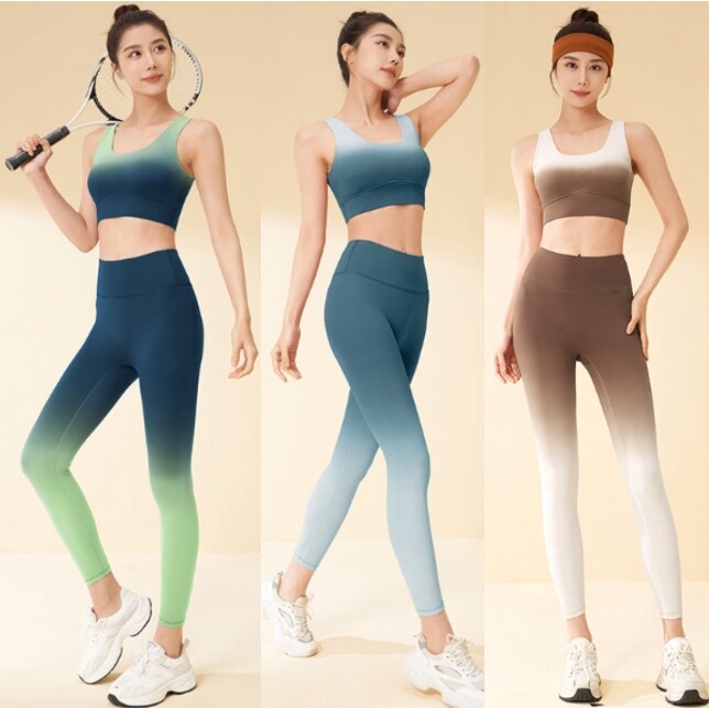 ✨รุ่นใหม่✨Lycra Nylon Yoga-231 สปอร์ตบราโยคะไล่โทนสี (JYJN039) / กางเกงเลกกิ้งเอวสูงโยคะไล่โทนสี (JYJK020) #ขายแยกสปอร์ต