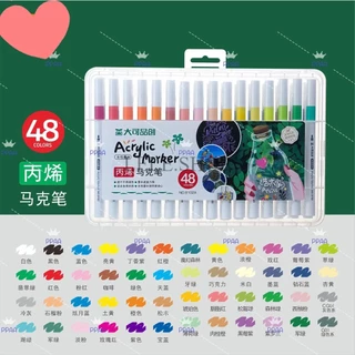 ปากกามาร์กเกอร์อะคริลิค แห้งเร็วไม่ซึมถึงด้านหลัง ขนาด12/24/36/48/60สี อุปกรณ์เครื่องเขียน พร้อมส่ง
