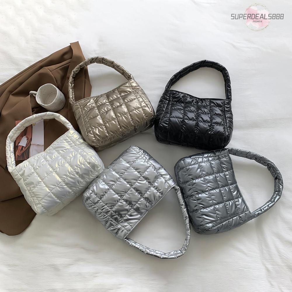 [SuperDeals888.th] กระเป๋าถือผู้หญิงเสื้อผ้าฝ้ายความจุขนาดใหญ่สแควร์ปักด้ายกระเป๋าสะพาย