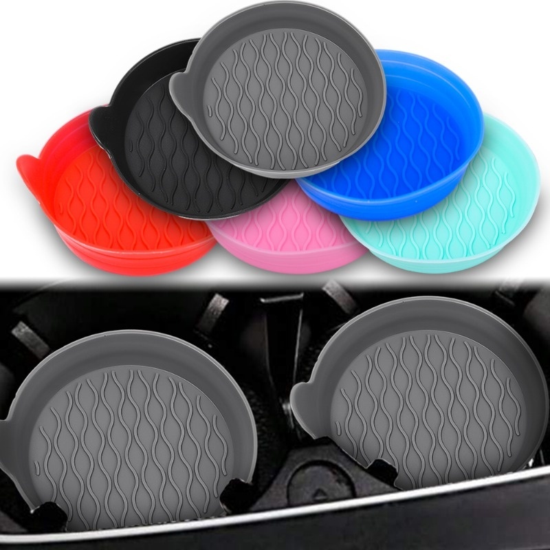 ที่รองแก้วซิลิโคน กันลื่น แบบสากล อุปกรณ์เสริม สําหรับติดภายในรถยนต์