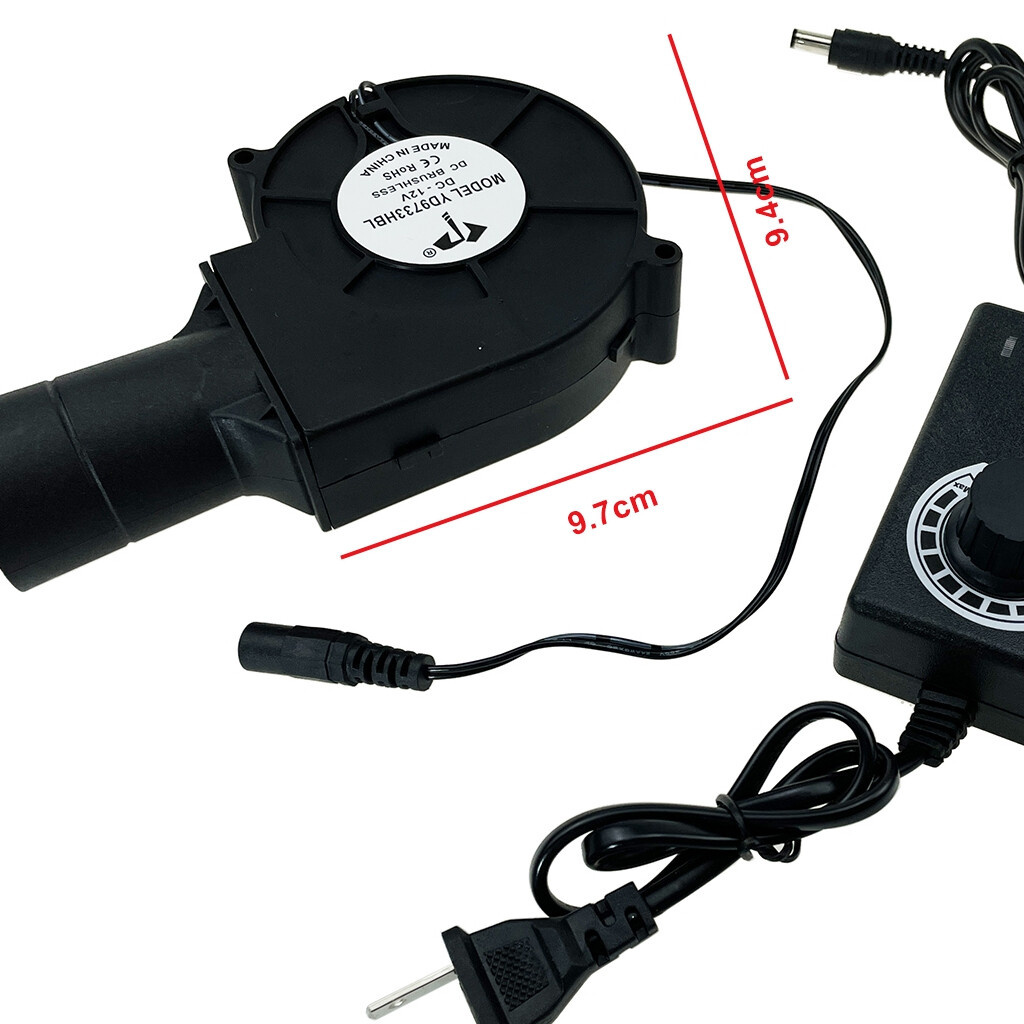 พัดลมหอยโข่ง ปรับรอบได้ 12V DC กับอะแคปเตอร์ ลมแรง พัดลมระบายอากาศ พัดลมเทอร์โบ พัดลมโบลเวอร์ พัดลมโข่ง พัดลมเป่าเตา