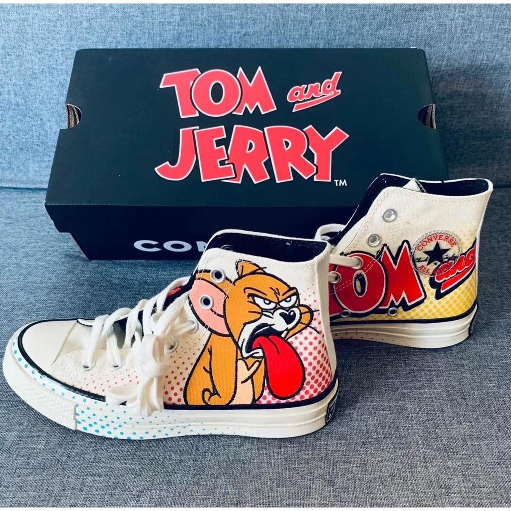 Converse Chuck Taylor All Star 1970s Tom &amp; Jerry รองเท้าผ้าใบคุณภาพสูงสำหรับผู้ชายและผู้หญิง  แฟชั่