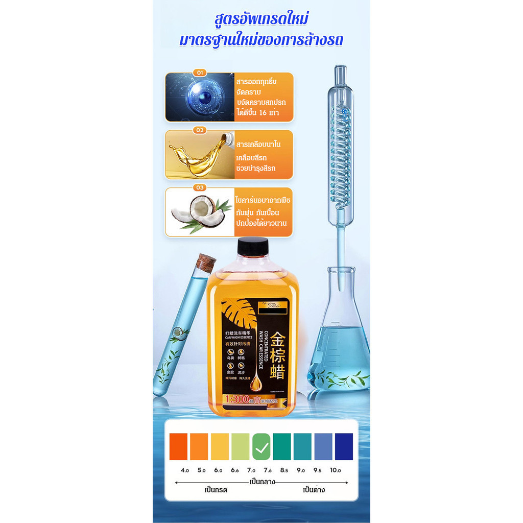 TH HOT รุ่นอัพเกรดขวดใหญ่ 1L น้ำยาล้างรถสูตรเข้มข้น โฟมแว็กซ์ สีดํา ทําความสะอาดตัวเอง สําหรับล้างรถ ราคา ถูกที่สุด ดีลบีเคเค แกลเลอรีภาพที่ 8