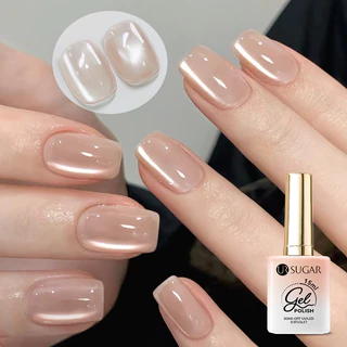 【Local】UR SUGAR แก้วลูกปัดแมวเจลแม่เหล็กแฟลชสีขาว Spar Nude เล็บเจลโปแลนด์แม่เหล็ก Galactic Effect 15ml