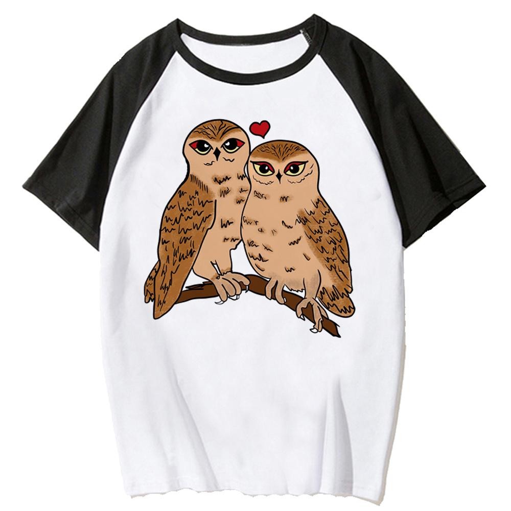 Owls เสื้อยืดผู้หญิงออกแบบ streetwear กราฟิกเสื้อยืดสาวตลก y2k การ์ตูนเสื้อผ้า