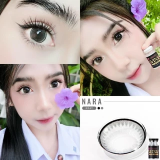 Wink Nara/Lila Gray Brown 💋 บิ๊กอาย รายเดือน มีอย แถมตลับฟรี กรองแสง รายเดือน มีอย. เลนส์นิ่มสวยปังมากขายดีสุด