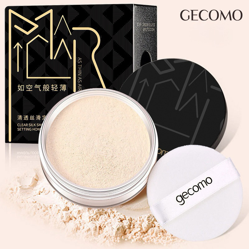 F-10🌟GECOMO แป้งฝุ่นเซ็ตติ้งควบคุมความมัน เนื้อเเมตต์ กันน้ําและกันเหงื่อ ติดทนนาน
