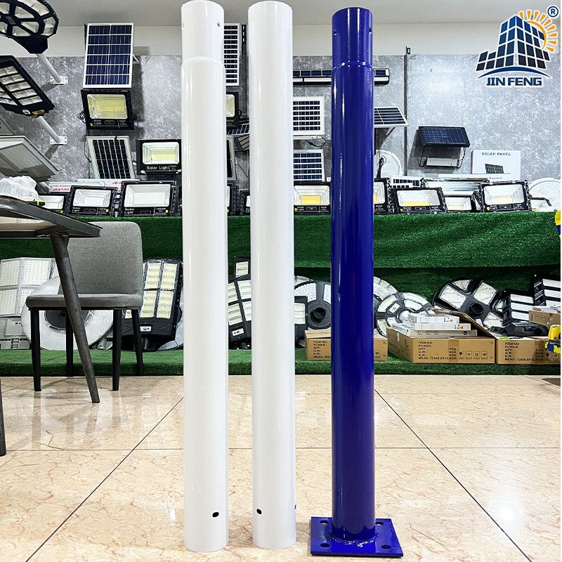 สว่างดี JD เสาโคมไฟโซล่าเซลล์ขนาด3นิ้ว สูง3เมตร และ4เมตร มี2สี สีน้ำเงิน-ขาวและสีดำ JD_Home
