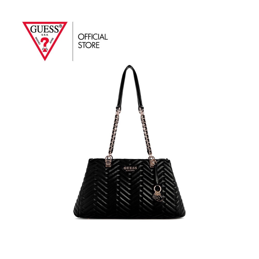 GUESS กระเป๋า รุ่น QG950809 ANNING SHOULDER SATCHEL สีดำ