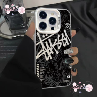 เทรนด์แบรนด์อังกฤษหรูหรา ฝาปิดเลนส์โลหะถัก เคสไอโฟน 16 17 air 11 13 15 XR 14 12 Pro Max X XS Max 16 7 14 8 Plus SE เคส