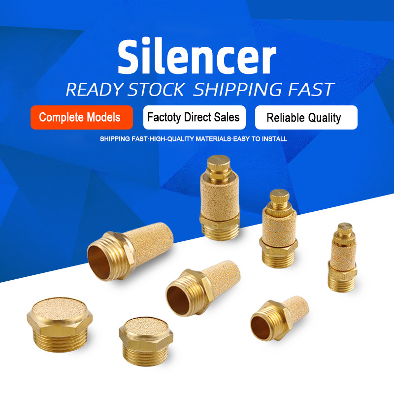 ทองเหลือง Air Pneumatic Silencer BSL-01/02/03/04 BSLM-1/8 1/4 3/8 1/2 ลดเสียงรบกวนท่อไอเสีย