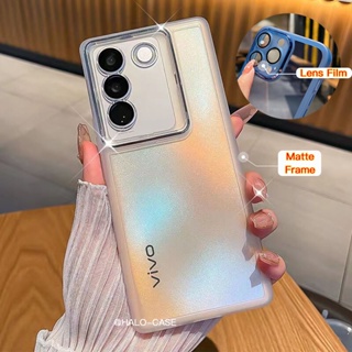 เคส VIVO V29 5G V27 V23 V23e V27E V27Proโทรศัพท์มือถือแบบนิ่ม กันกระแทก พร้อมฟิล์มกันรอยเลนส์กล้อง สําหรับ V25Pro T1 Y77 V20Pro Y72 iQOO11 X90Pro+