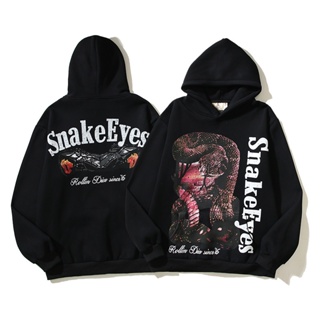 Fashion SNAKEEYES เสื้อกันหนาวลําลอง แขนยาว มีฮู้ด พิมพ์ลายงู สําหรับผู้ชาย และผู้หญิง