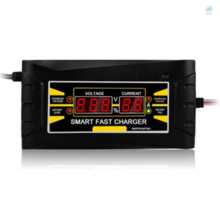 ที่ชาร์จแบตเตอรี่รถยนต์อัตโนมัติ 110V 240V เป็น 12V 6A 10ASmart หน้าจอ LCD ดิจิทัล ปลั๊ก EU