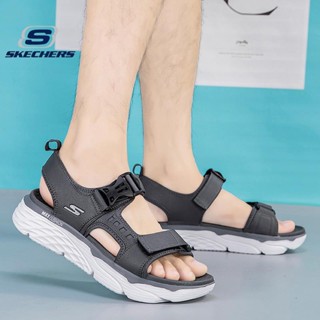 พร้อมส่ง Skechers_ MAX CUSHION ใหม่ รองเท้าแตะลําลอง ยืดหยุ่นสูง เหมาะกับการเล่นโยคะกลางแจ้ง สําหรับผู้ชาย