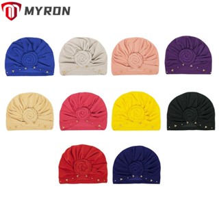 Myron หมวกผ้าโพกหัว สีพื้น สไตล์โบฮีเมียน สําหรับผู้หญิง