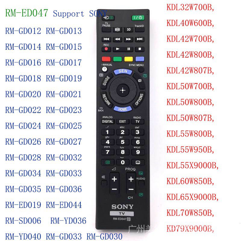 Sony สําหรับ RM-ED047, RM-GD030 LED LCD TV รีโมทคอนโทรล RM-GD033 RM-GD010 RM-GD011 RM-GD012 RM-GD013