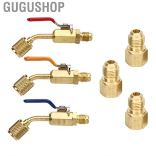 Gugushop Refrigerant Ball Valve Air Conditioning for R410A R134A Refrigeration Charging Hoses