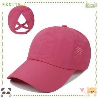 Nextth หมวกบังแดด บาง ปรับได้ แห้งเร็ว ดูดซับตัวอักษร หมวกกันแดด สีพื้น วิ่ง