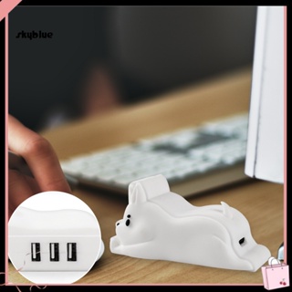 [Sy] ฮับ Usb รูปสุนัขน่ารัก 3 in 1 หลายพอร์ต ความเร็วสูง สีขาว อุปกรณ์เสริม สําหรับแล็ปท็อป คอมพิวเตอร์