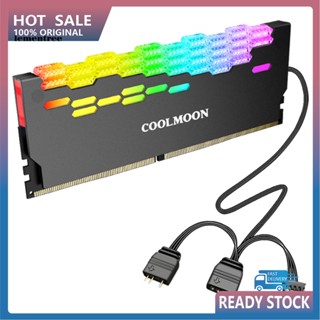 &lt;lementree&gt; ฮีทซิงค์ COOLMOON RA-2 RAM 5V ARGB กว้าง เอฟเฟคไฟสดใส สําหรับคอมพิวเตอร์ตั้งโต๊ะ