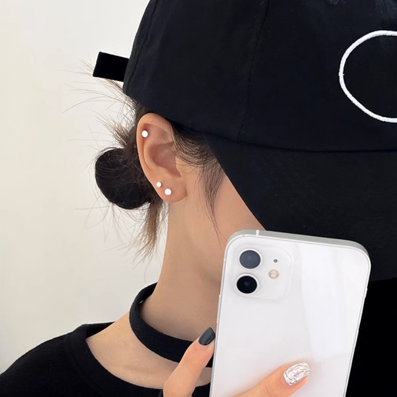 Roselife ต่างหูสเตนเลส แบบเจาะ ทรงดัมเบล ใช้แล้วไม่แพ้ สําหรับผู้หญิง และผู้ชาย - รูปที่ 6