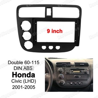 แผงเครื่องเล่น MP5 วิทยุรถยนต์ กรอบ 9 นิ้ว สําหรับ 2001-2005 HONDA Civic Android 2Din