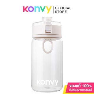 Konvy Transparent Protable Water Bottle #White ขวดน้ำกรองชาและน้ำผลไม้ สีขาว.