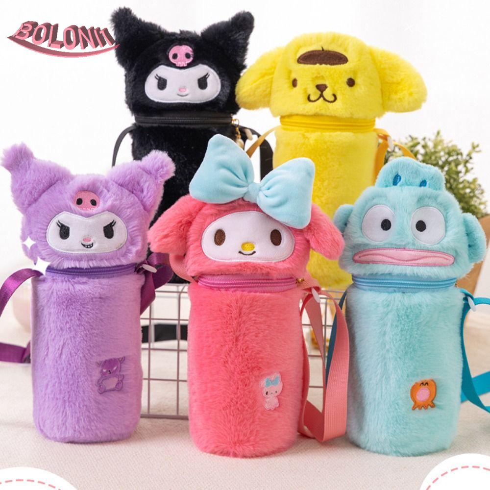 Bo กระเป๋าใส่ขวดแก้วน้ํา ผ้ากํามะหยี่ขนนิ่ม ลาย Mymelody Pachacco Hellokitty สําหรับเด็ก