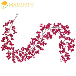 Mxmusty สายเบอรี่ประดิษฐ์ สีแดง ยาว 180 ซม. สําหรับแขวนตกแต่งผนัง