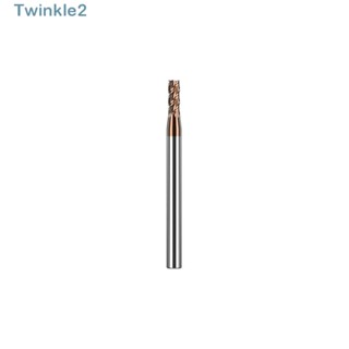 Twinkle ดอกกัดเอ็นมิล คาร์ไบด์ เหล็กอัลลอย (0.118 นิ้ว) เส้นผ่านศูนย์กลาง (0.157 นิ้ว) สีเงิน ทอง 4 ร่อง