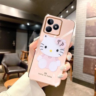 เคสโทรศัพท์ Realme C51 C51NFC Realme11 11 NFC 4G แฟชั่น ชุบ น่ารัก เคสโทรศัพท์มือถือ พร้อมกระจกแต่งหน้า การ์ตูนน่ารัก ซิลิโคน นิ่ม ฝาหลัง กล้อง กันกระแทก เคสป้องกัน