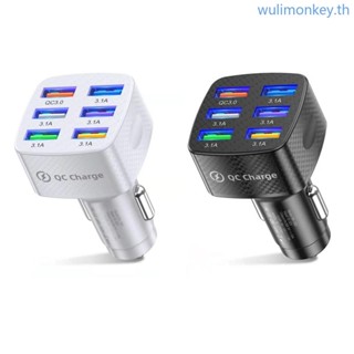 Wu อะแดปเตอร์ชาร์จโทรศัพท์มือถือ GPS 6 พอร์ต USB สําหรับ Android iOS