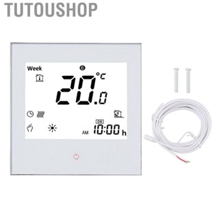 Tutoushop Programmable Electric Heating Thermostat LCD Touch Screen PC And ABS Temperat