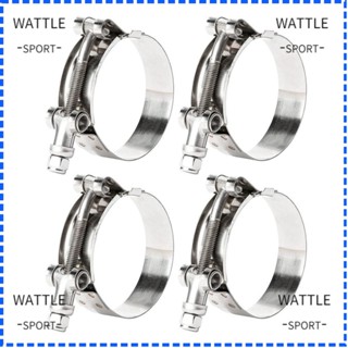 Wattle แคลมป์หนีบท่อไอเสีย สเตนเลส สีเงิน 40-46 มม. 1.25 นิ้ว 1.25 นิ้ว 4 ชิ้น