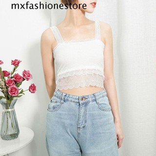 Mxfashione เสื้อครอปท็อป ผ้าตาข่าย แบบบาง แต่งรูกลวง สําหรับผู้หญิง