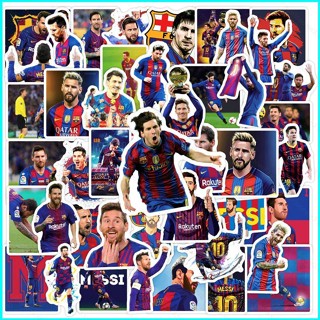 Star3 สติกเกอร์ ลายฟุตบอล Messi FC Barcelona สําหรับตกแต่งรถยนต์ 50 ชิ้น ต่อชุด