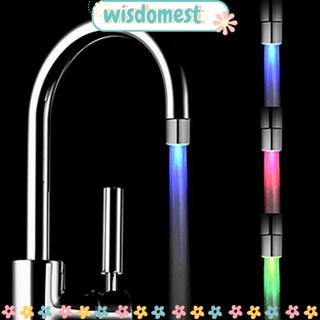 Wisdomest ก๊อกน้ําควบคุมห้องน้ํา ห้องครัว สีฟ้า สีแดง สีเขียว ไฟ Led