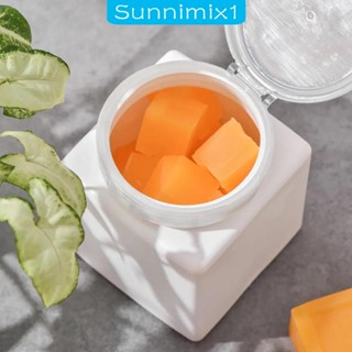 [Sunnimix1] กระปุกใส่ผ้า ทรงสี่เหลี่ยม พร้อมฝาปิด กันฝุ่น สีขาว 1000 มล.