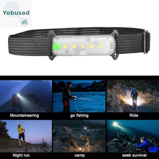 [Yobusad.th] ไฟฉายสวมศีรษะ แบบพกพา ชาร์จ USB สําหรับตกปลากลางแจ้ง